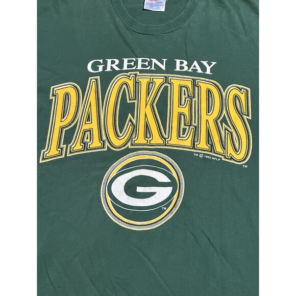 Vintage 1992 Green Bay Packers T Shirt Mens XL Big Logo NFL - Picture 2 of 5